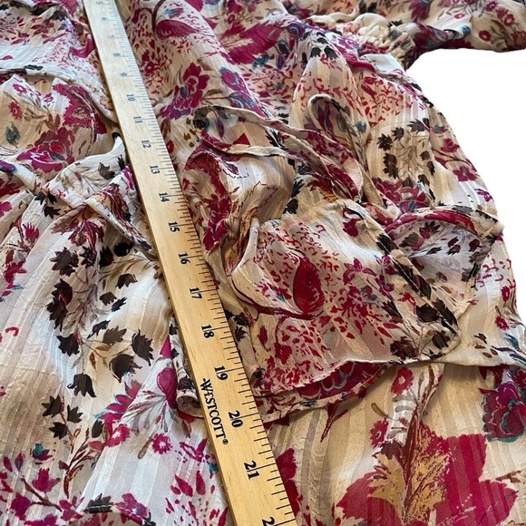 Free People -Closer to the Heart-mini-floral pink ivory long sleeve-Size Small - Picture 13 of 15